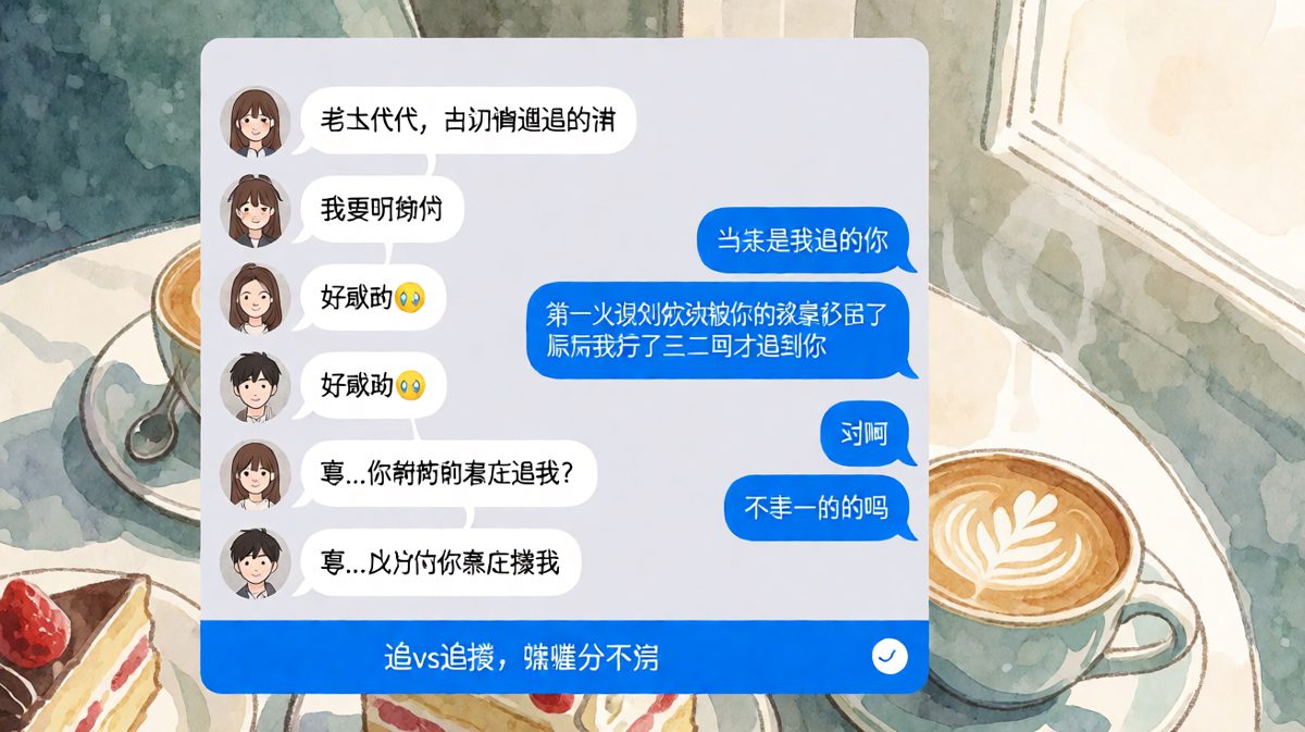 男生说是追的她，女生发现明明是撩的，一场关于追与撩的定义之争。