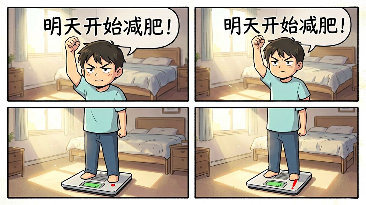 熟悉的清晨，熟悉的决心——明天一定减！
