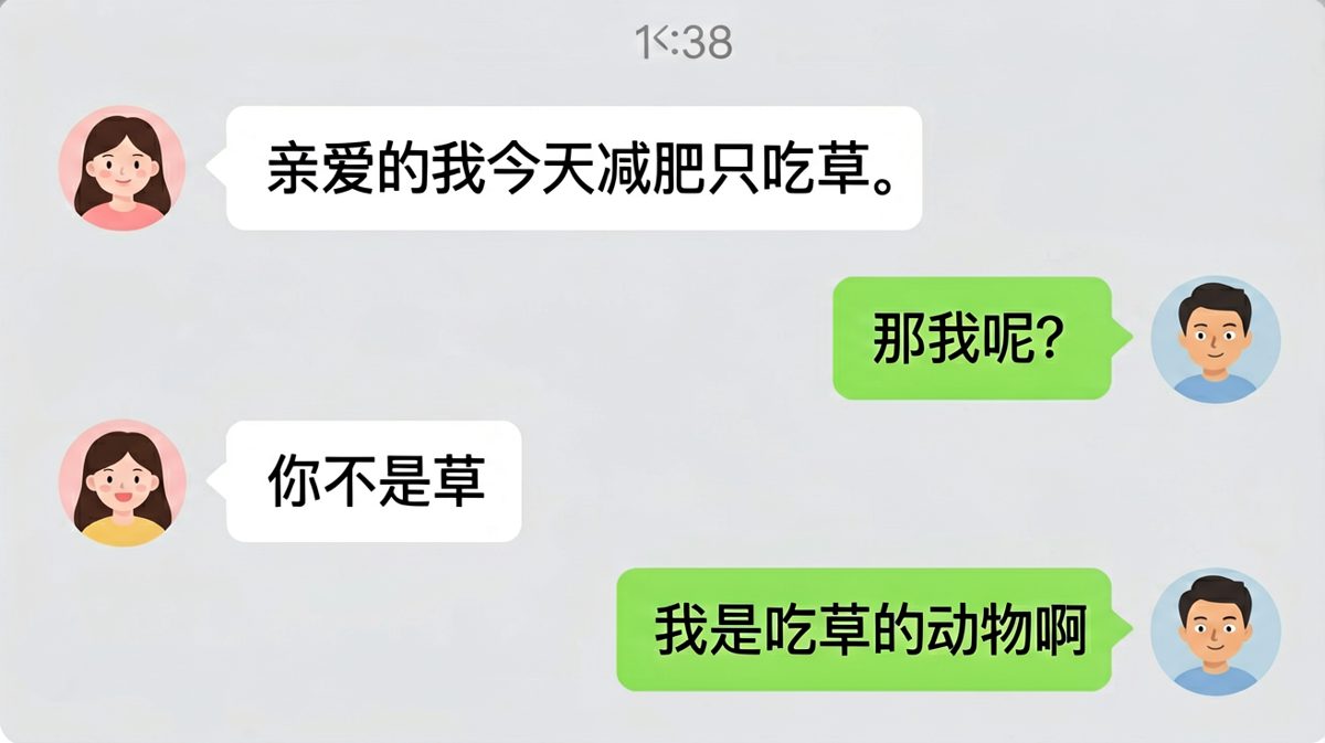 女生说只吃草，结果被当成饲料