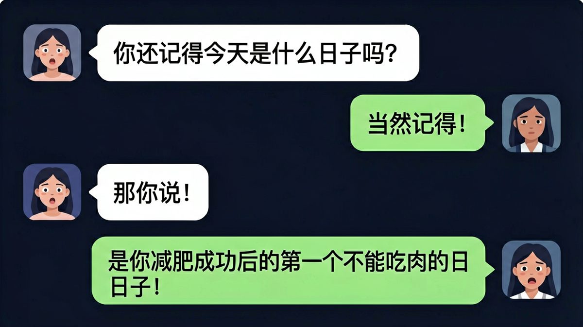 纪念日问题，直男给出了致命答案
