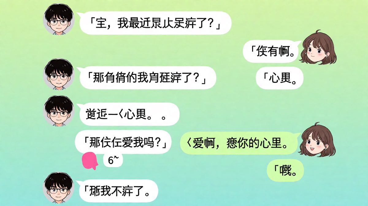 「心里胖」的反转撩人对话