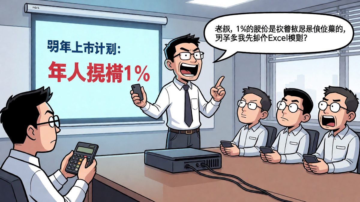 老板画大饼说上市，员工当场掏出计算器认真算股值