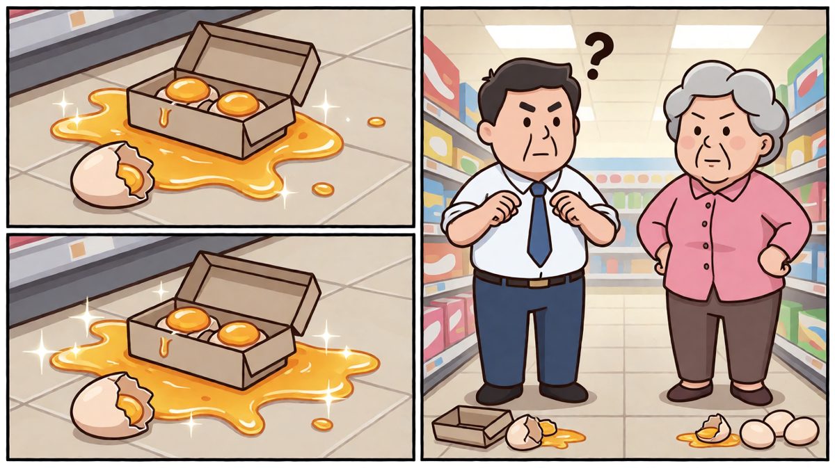 鸡蛋碎了，两人同时沉默……