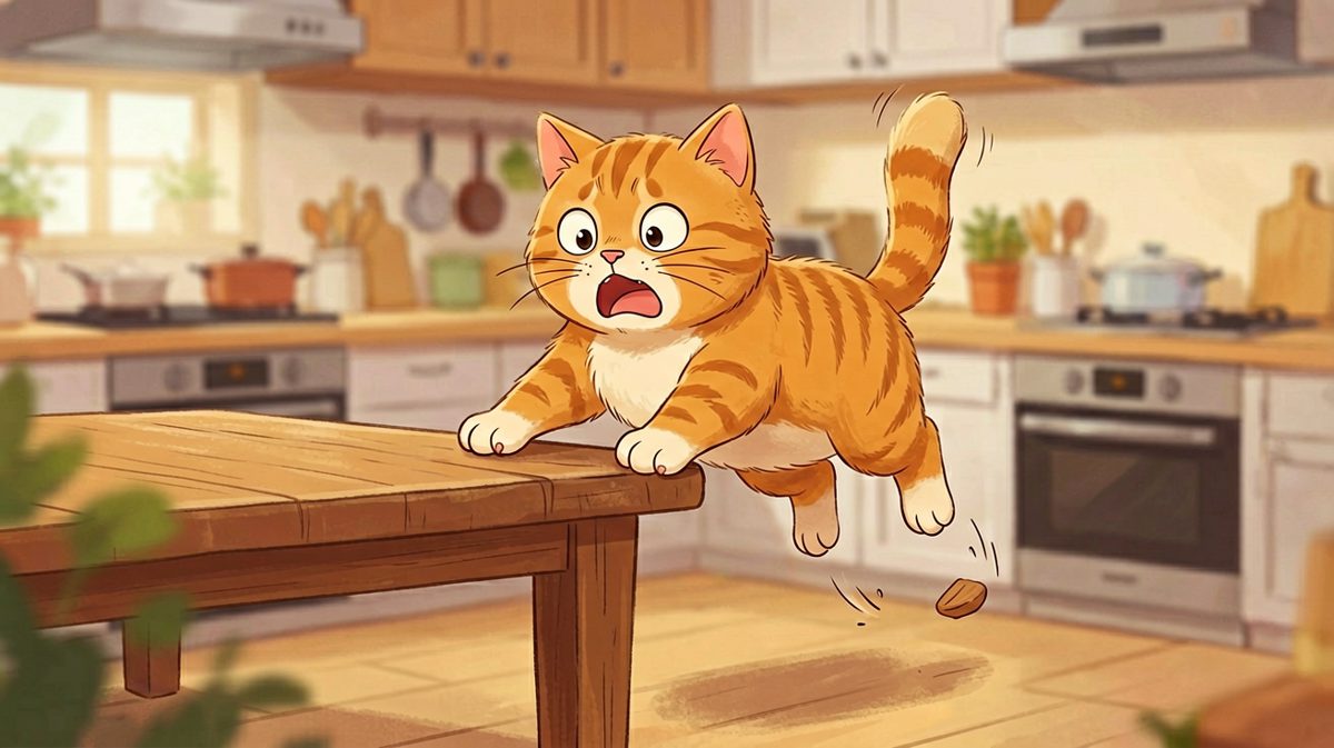 猫咪：说好只跳一下的！