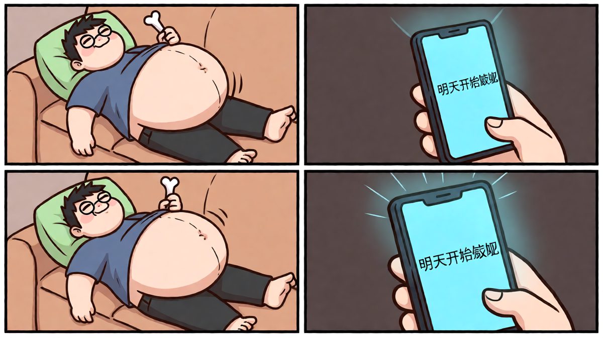 抱着炸鸡窝在沙发里，主角宣布：明天的事明天再说。