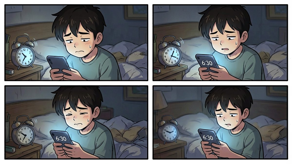 迷糊查看手机，确认时间无误