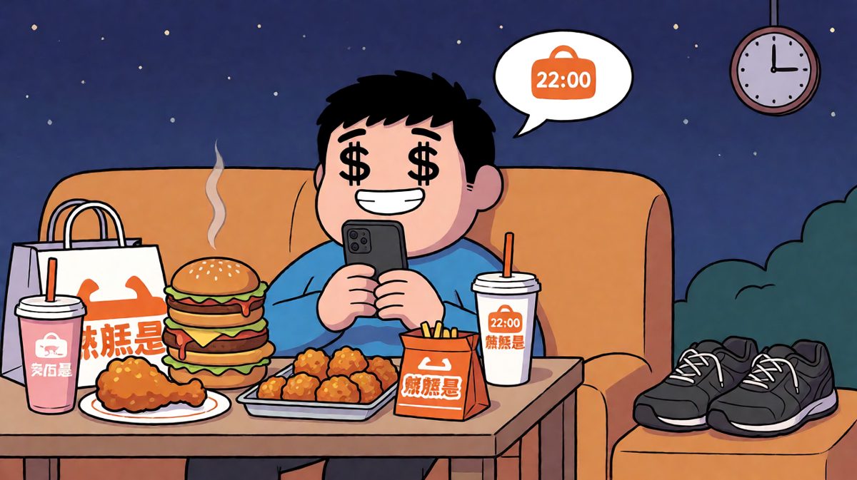既然跑步失败了，那就用宵夜来补偿自己吧！