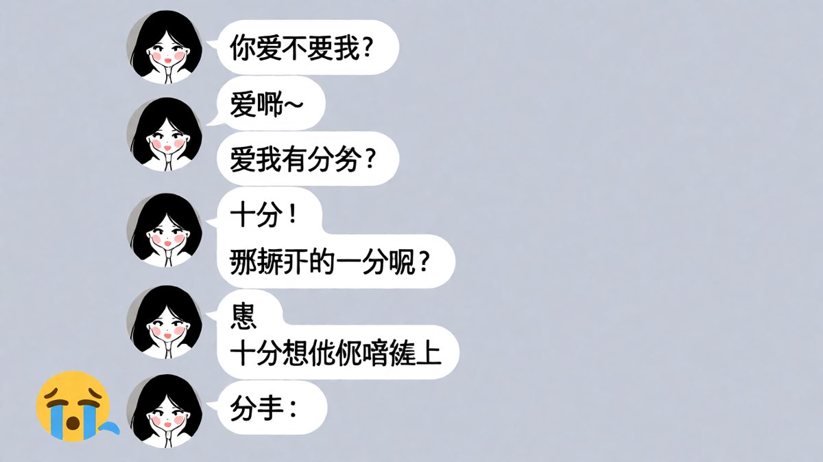 送命题的终极答案：老实人的一时嘴快换来了分手危机。