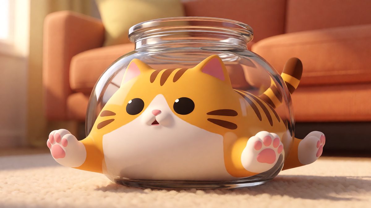 猫：只要我足够圆，就能塞进任何容器
