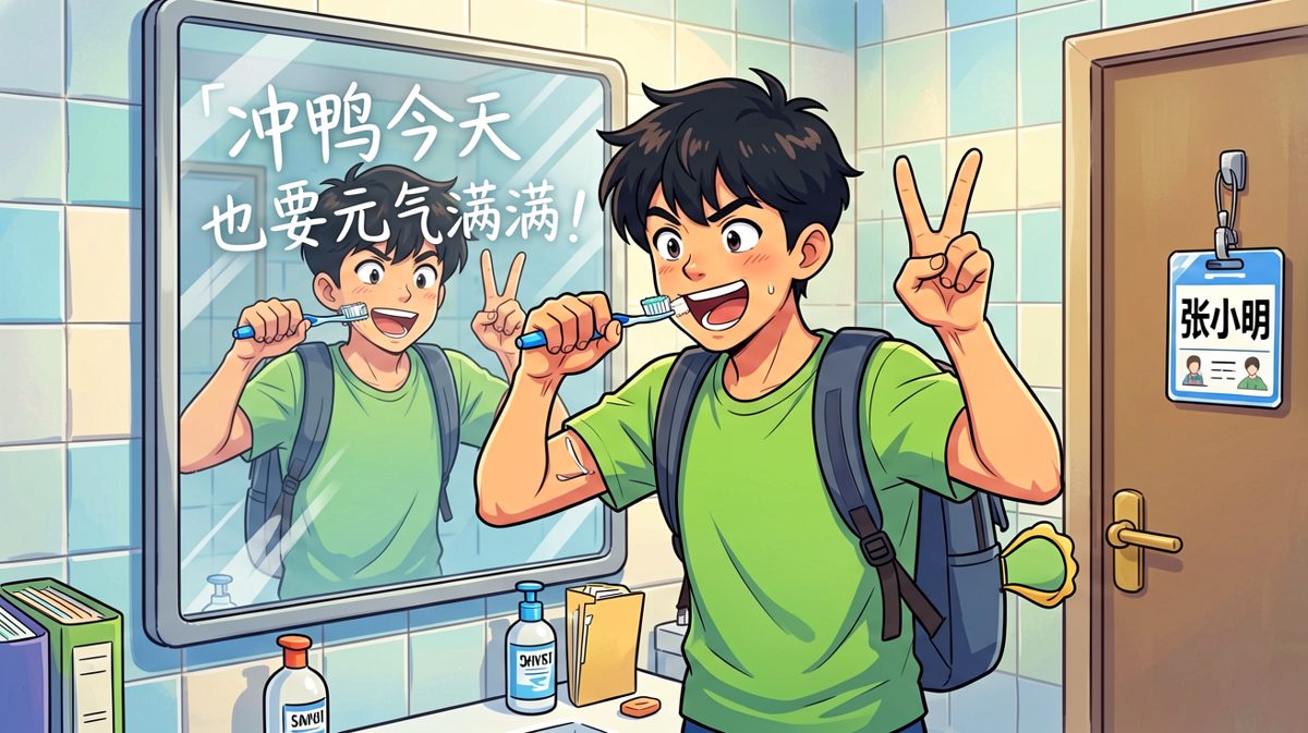 洗漱完毕，精神抖擞准备出门上班