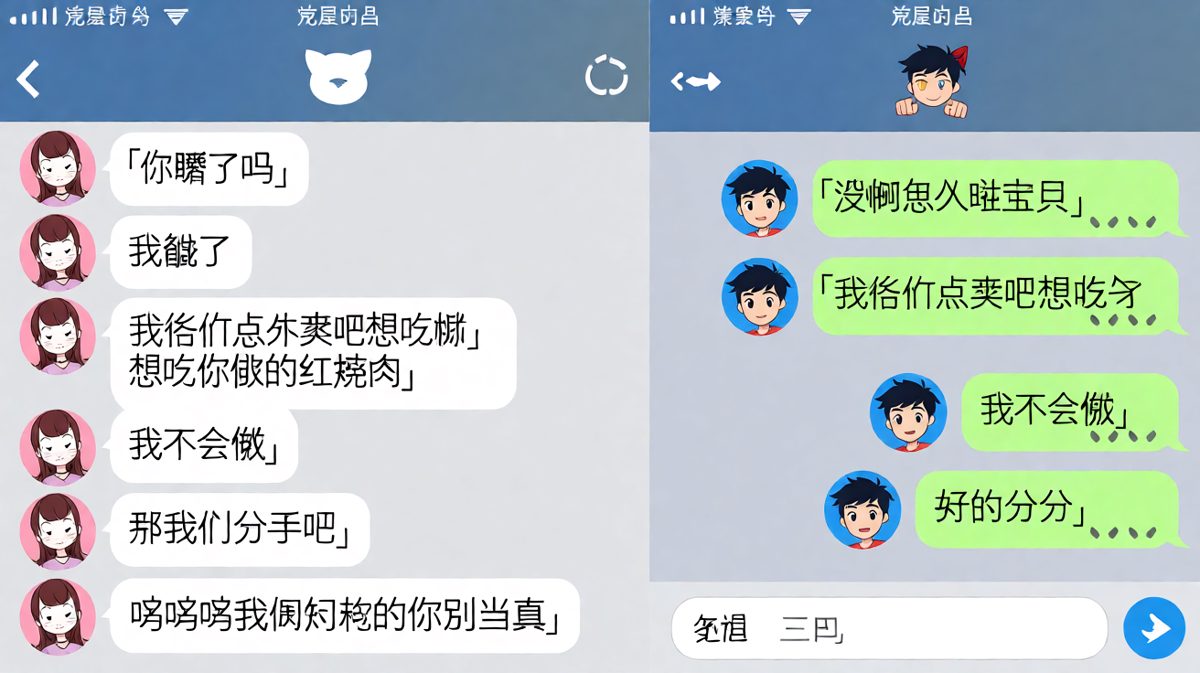 凌晨饿肚子的连锁反应，一句话触发分手又撤回