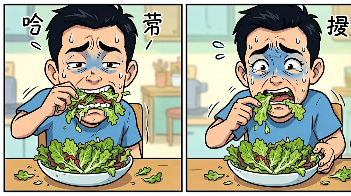 这沙拉怎么跟吃草一样……