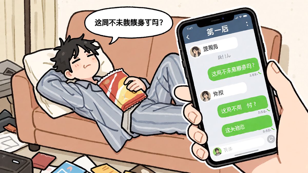 朋友发来问候，我选择装没看见并继续吃薯片