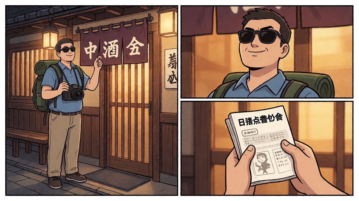 游客自信满满走进居酒屋，准备好大显身手