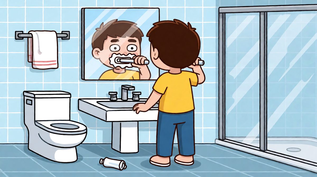 我只是想刷个牙而已啊……