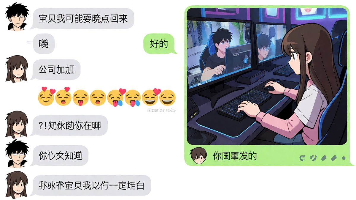 加班说是谎言，网吧现场被抓包。