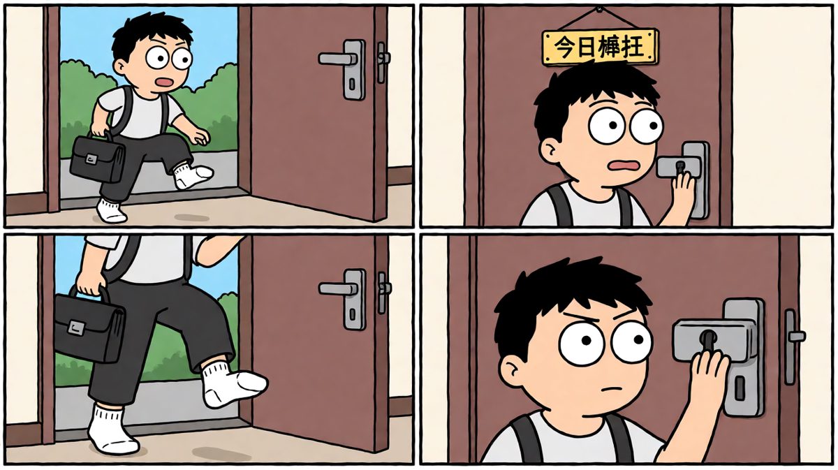 等等……门怎么还锁着？