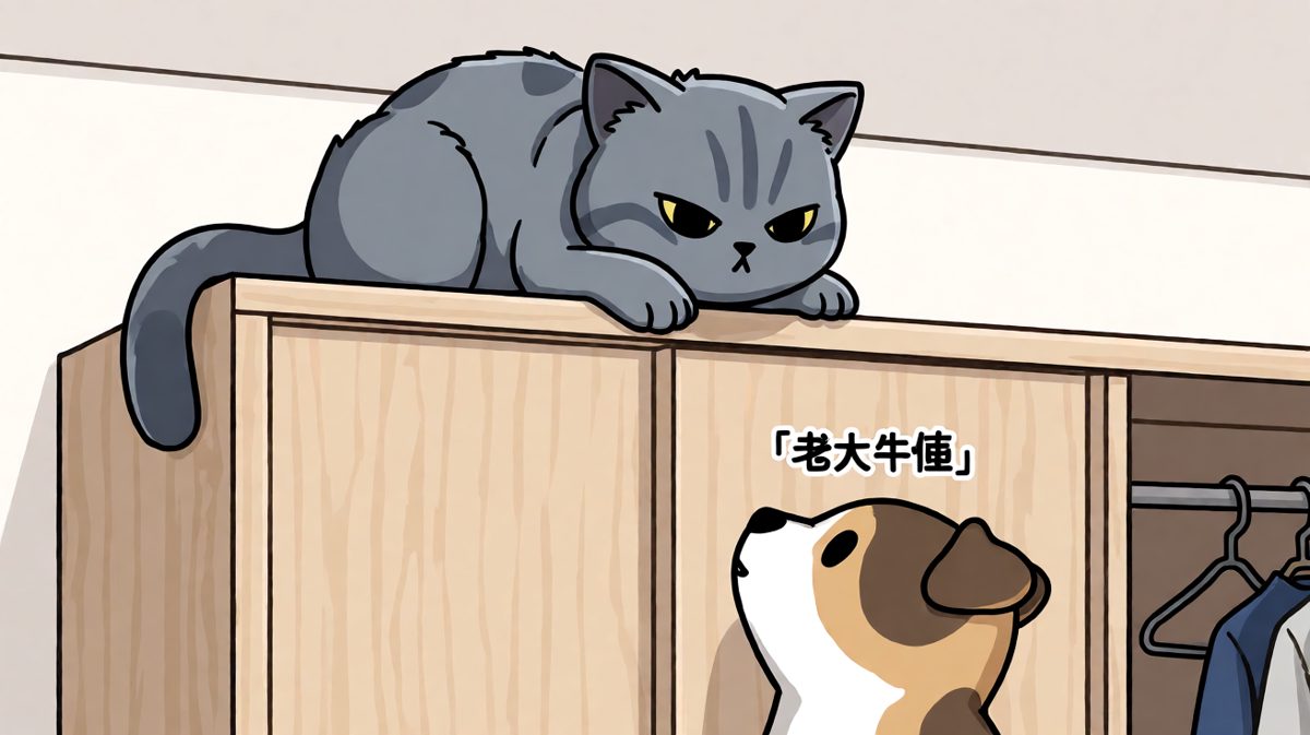 猫咪：跪着看我可以，但别指望我下来陪你玩。