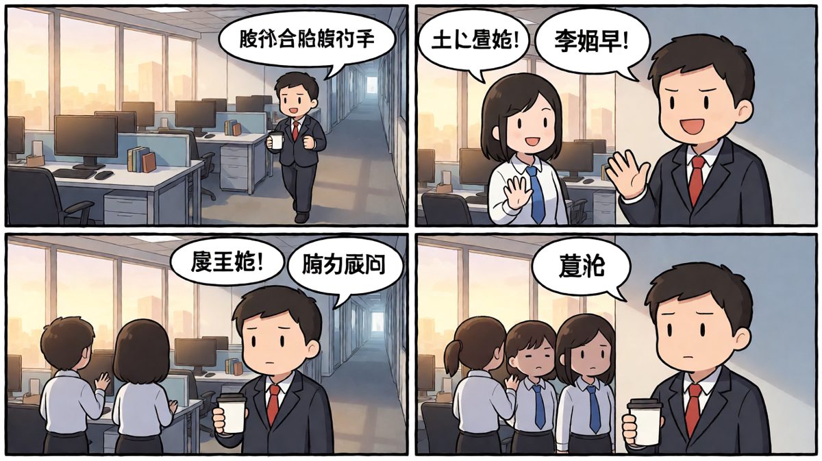 格子一：一进门就社死，原来那不是在跟我打招呼