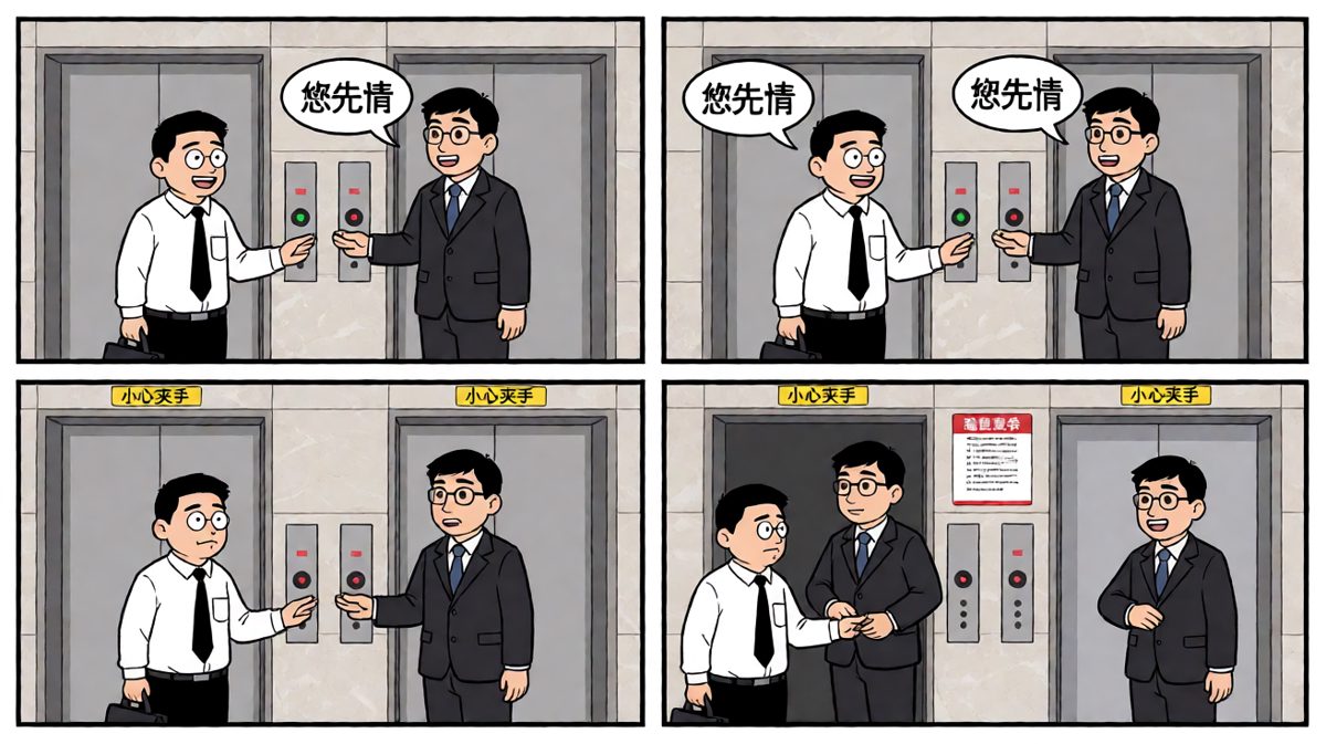 格子二：电梯里的最高礼仪，谁先进去都输了