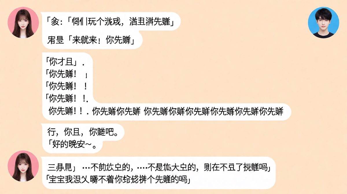 男生用"丑"为借口抢先入睡，三分钟后又赖着不肯睡