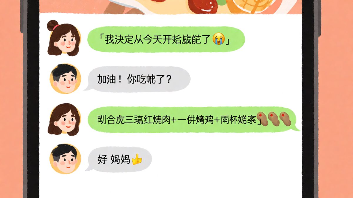 减肥宣言发出不到五秒就被美食打脸