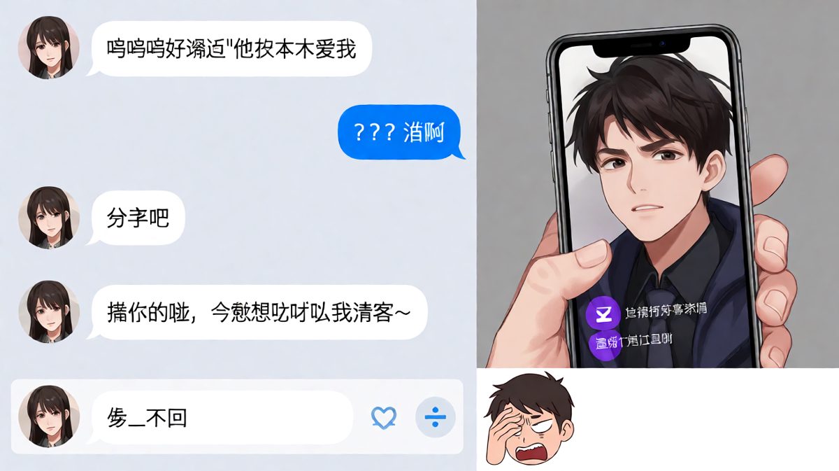 女生用假分手测试男友的反应，结果他竟已读不回