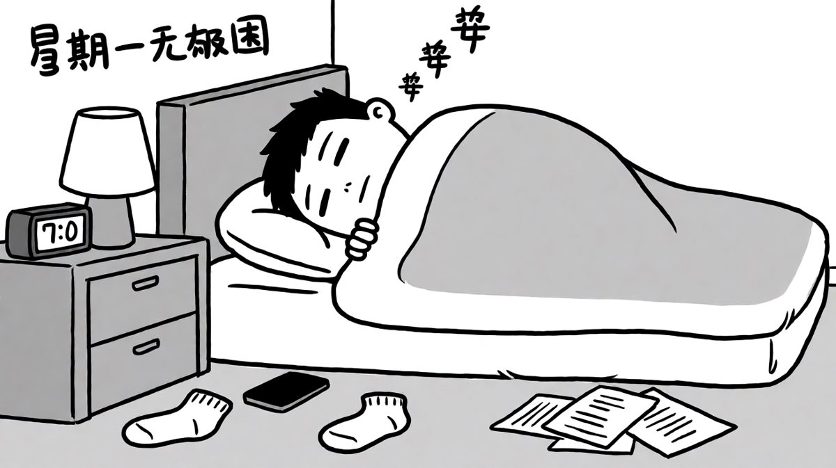 闹钟响了，被子封印了我。