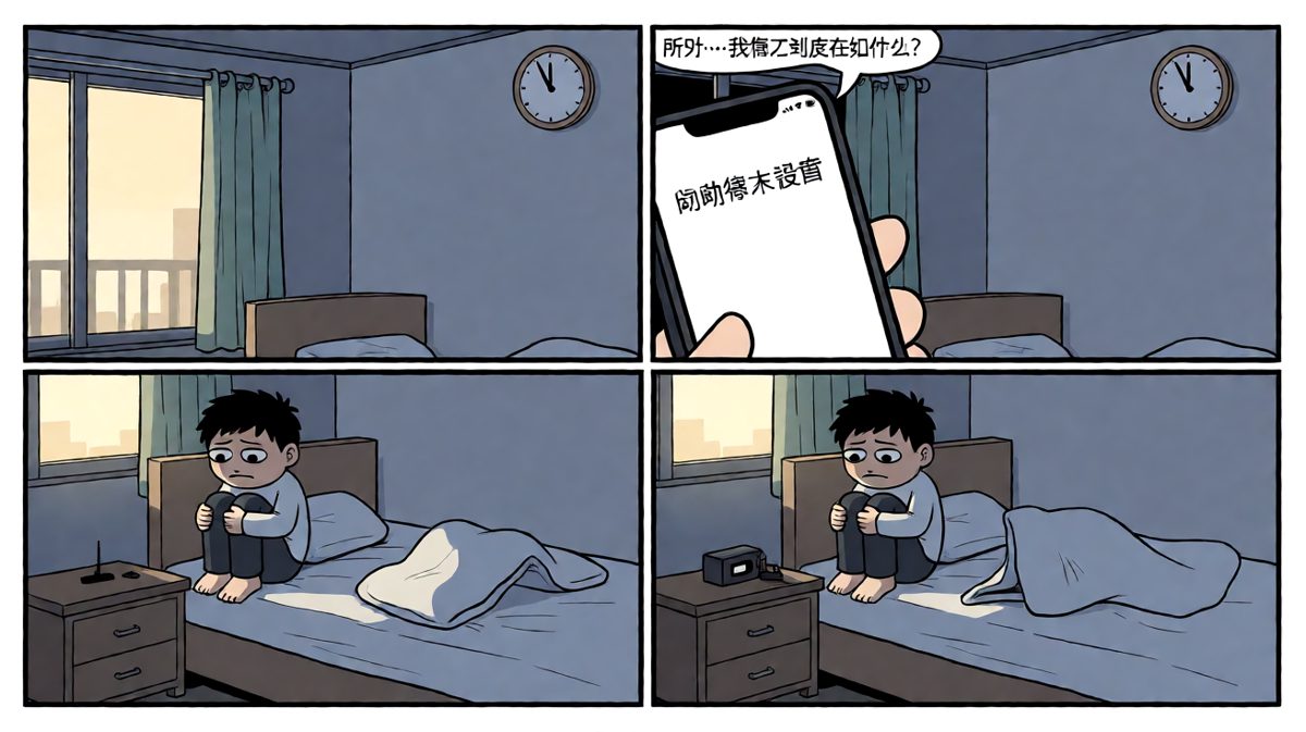真相大白：闹钟根本没响，一切只是自己的臆想。