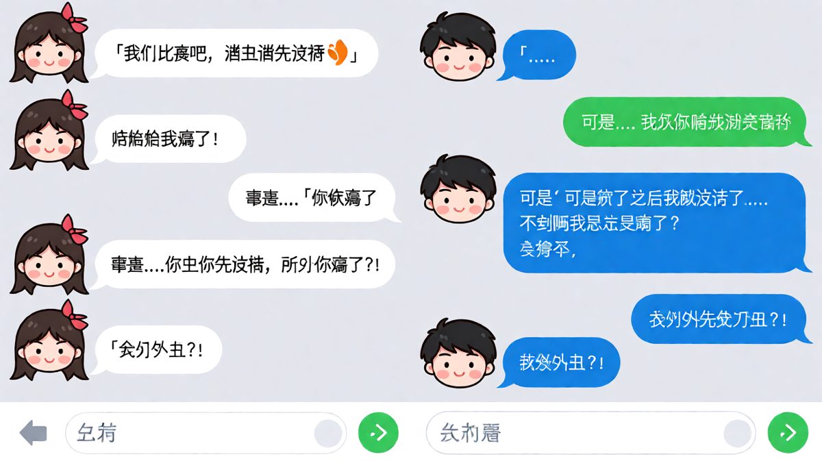 谁丑谁先说话，结果两个人都输了