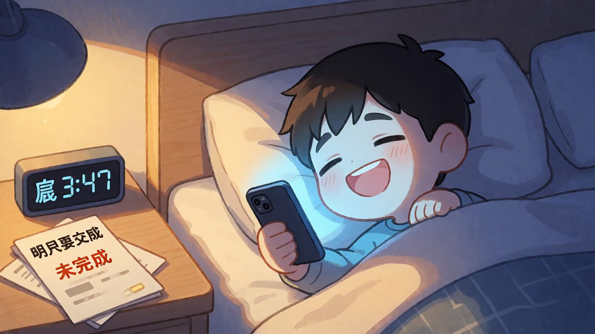 睡前：就刷五分钟；三小时后：我是谁我在哪