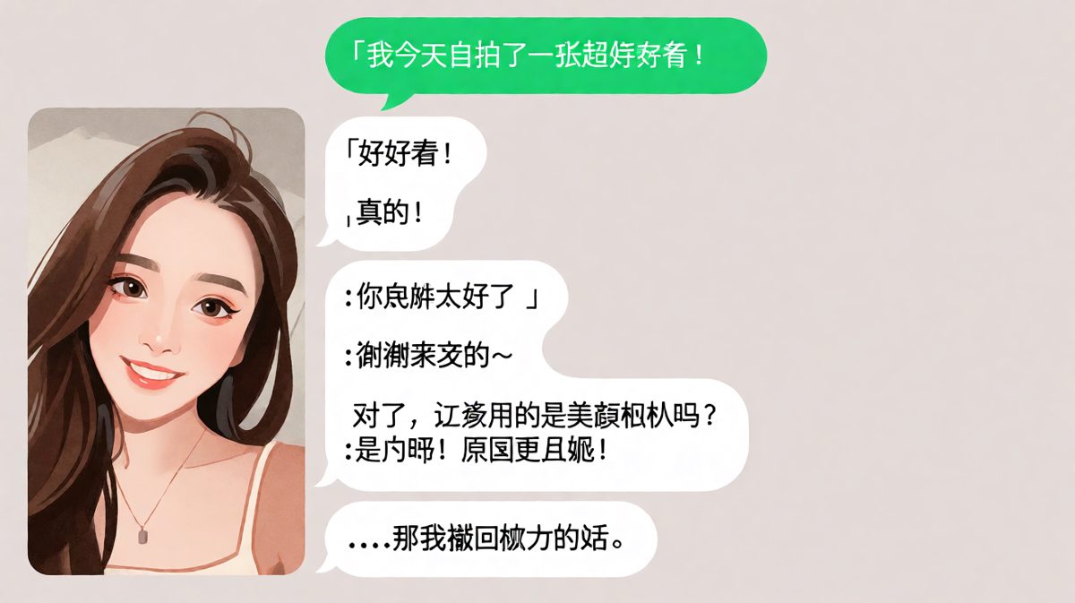 夸完发现是美颜，当场社死