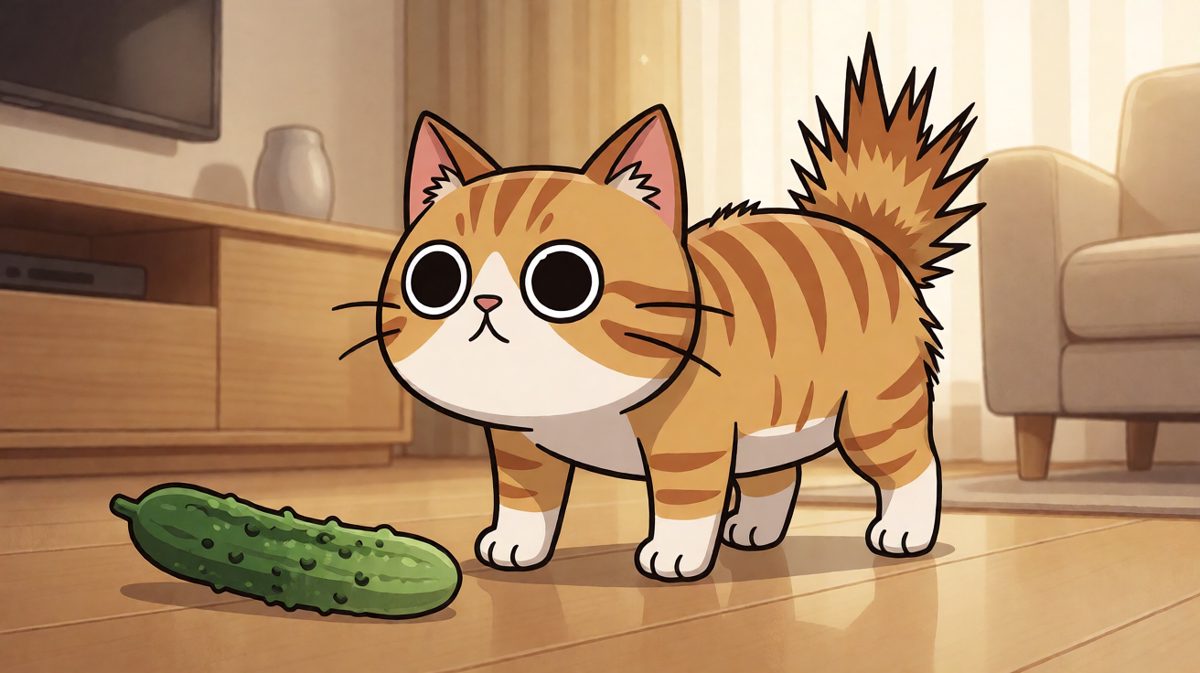 猫咪：谁在我必经之路上放了根绿色的棍子？！