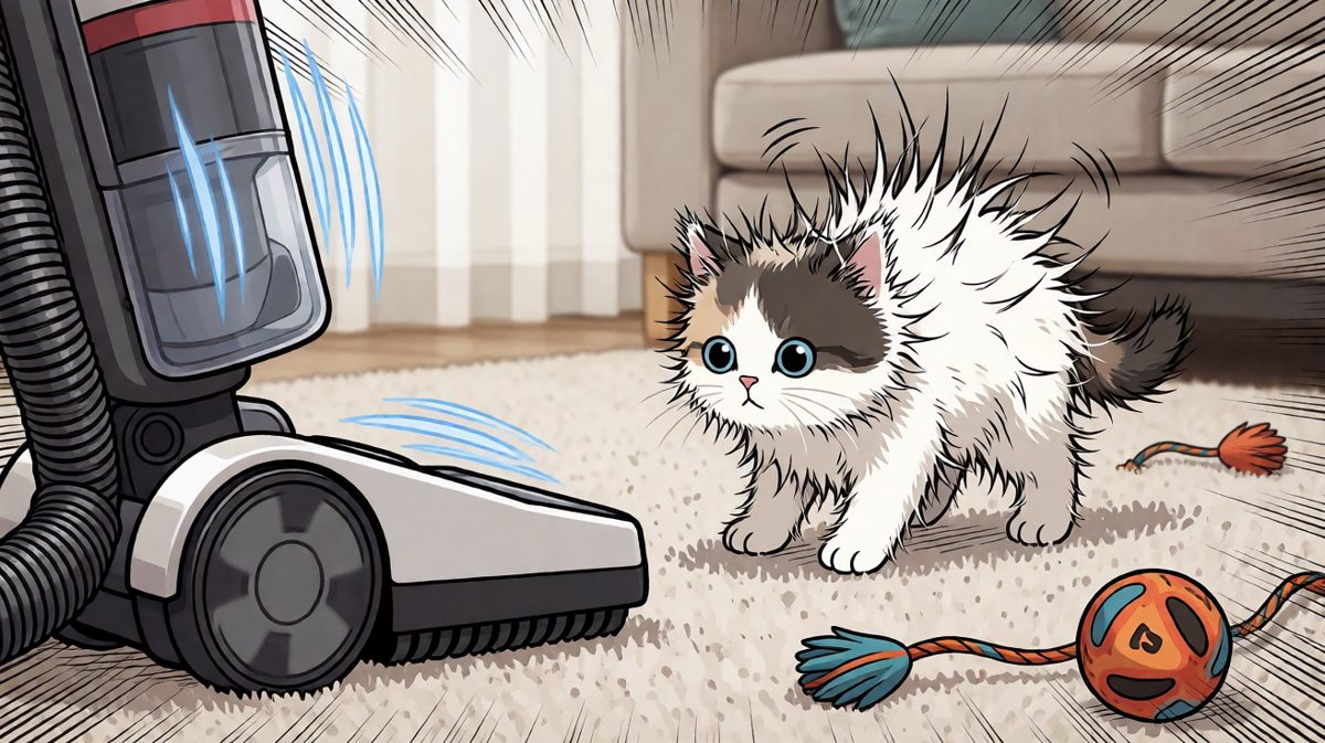 猫咪：这个会吼的怪物又来了！救命啊——！