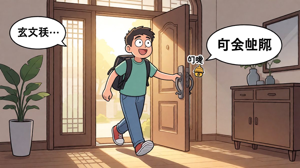 终于出门了！新的一天开始——等等，门怎么又关上了？
