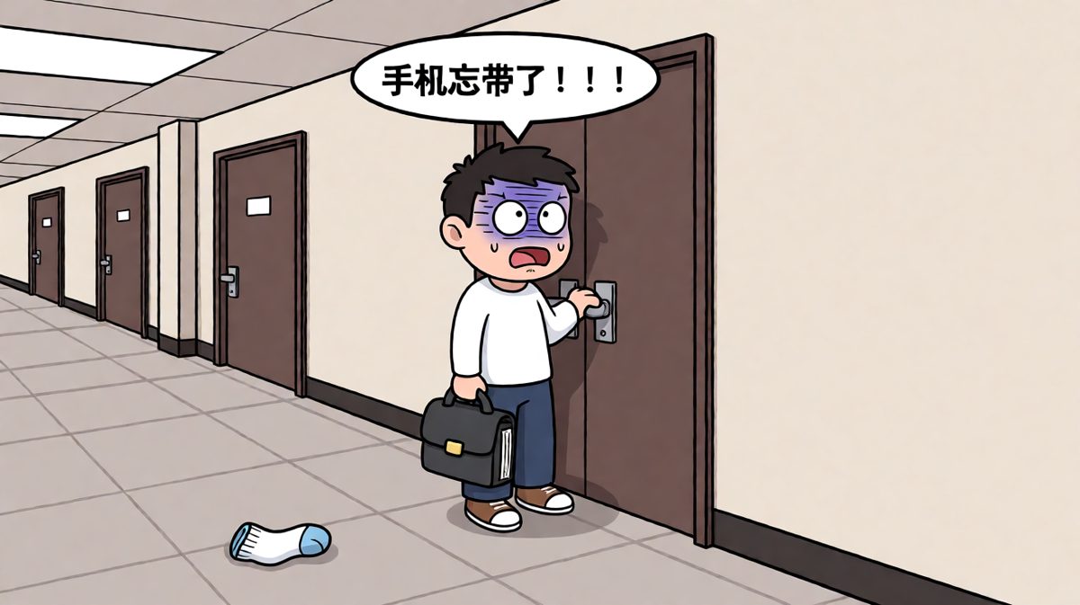 门自己锁了，手机还在床上……今天不宜出门