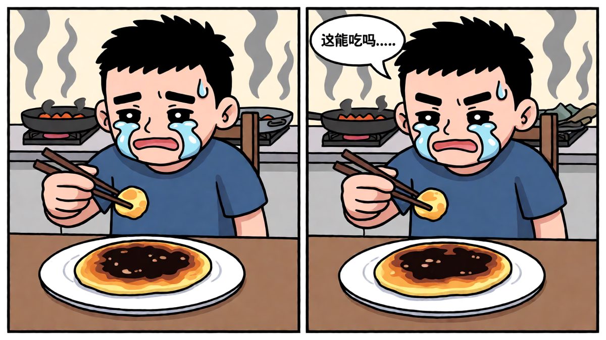 面对黑暗料理陷入沉思