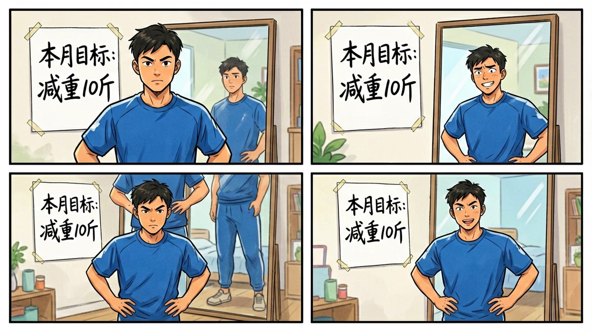 早上发誓：今天开始认真减肥！