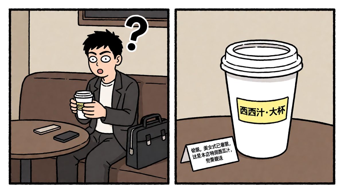 等了一周只得到一杯西瓜汁，主角彻底崩溃。