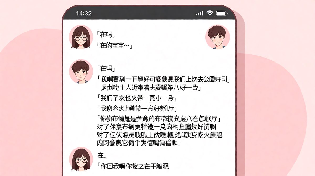 女生疯狂输出，男生只回了个「在」——当代情侣聊天的真实写照