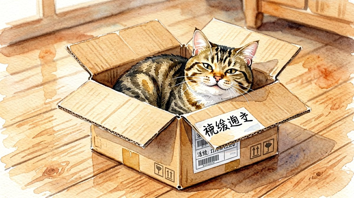 猫：只要我挤一挤，纸箱就是我的豪宅。