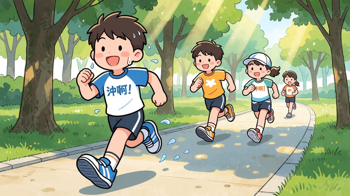 跑步第一天，感觉自己元气满满！