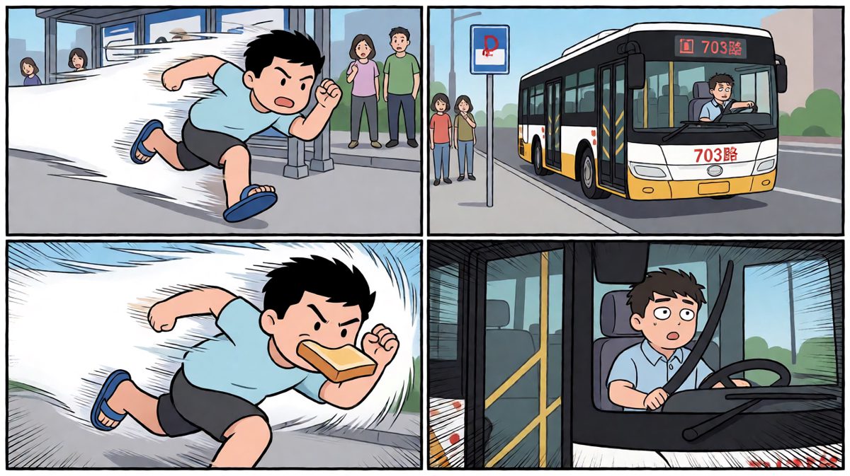 为了赶上这班车，我拼了！