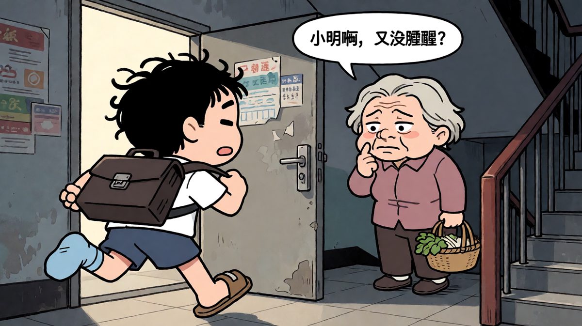 全小区都知道小明没睡醒