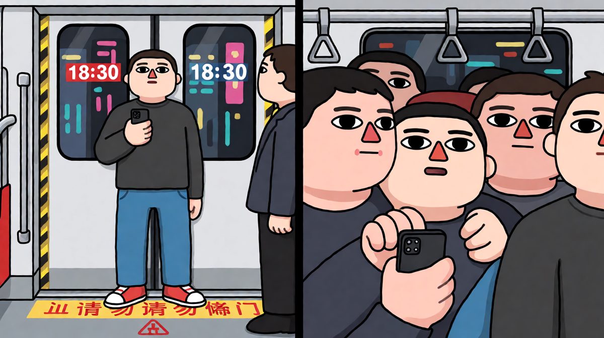 挤地铁的精髓：你甚至不认识隔壁的陌生人