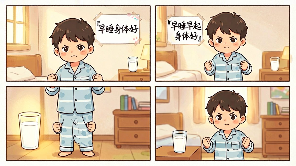 小明天一亮就立下雄心壮志，发誓今晚一定11点前睡觉。