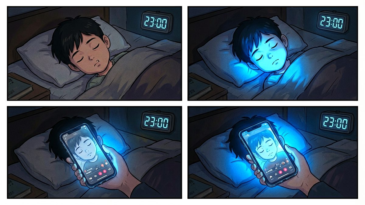 11点了，小明闭着眼睛，手却很诚实地打开了手机……