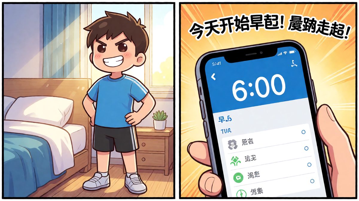 立flag：今天一定早起晨跑！