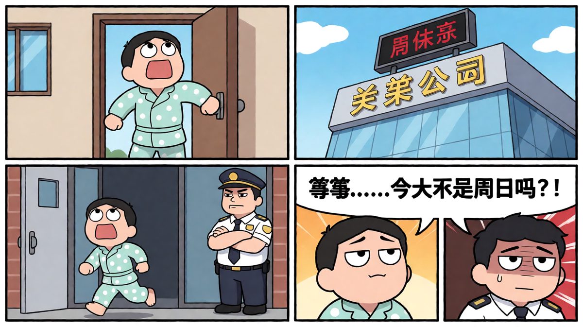 冲到公司才发现今天是周末，尴尬到窒息