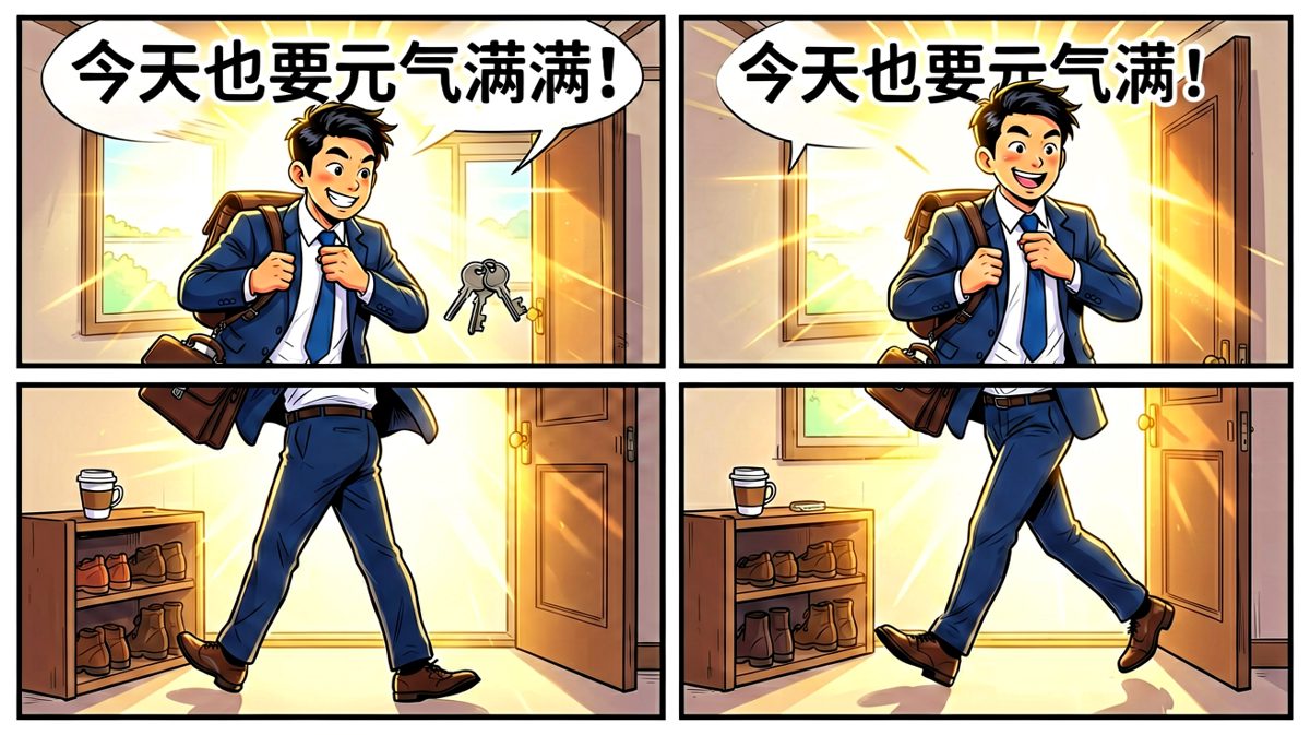 充满干劲准备出门